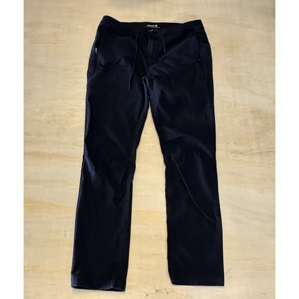 Roark Men's Black Cargo Chinos Pants Size 32 Drawstring Waist Zip Pockets